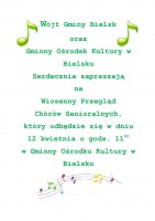 Zaproszenie na Wiosenny Przegląd Chórów Senioralnych